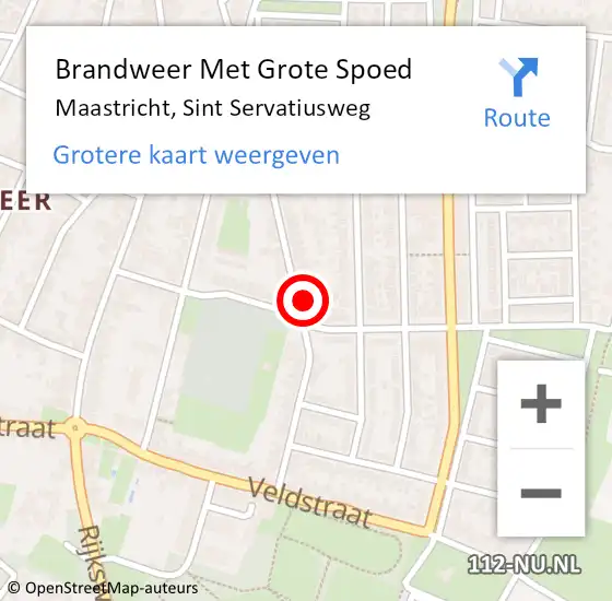 Locatie op kaart van de 112 melding: Brandweer Met Grote Spoed Naar Maastricht, Sint Servatiusweg op 4 april 2016 17:08