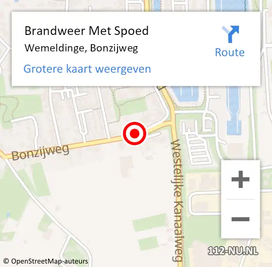 Locatie op kaart van de 112 melding: Brandweer Met Spoed Naar Wemeldinge, Bonzijweg op 4 april 2016 17:31