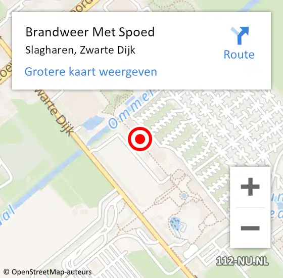 Locatie op kaart van de 112 melding: Brandweer Met Spoed Naar Slagharen, Zwarte Dijk op 15 september 2013 17:19