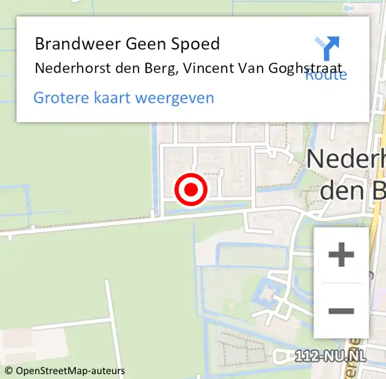 Locatie op kaart van de 112 melding: Brandweer Geen Spoed Naar Nederhorst den Berg, Vincent Van Goghstraat op 4 april 2016 19:42