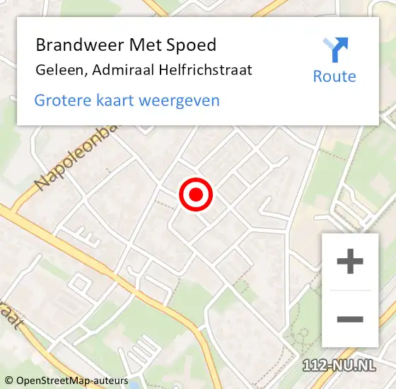 Locatie op kaart van de 112 melding: Brandweer Met Spoed Naar Geleen, Admiraal Helfrichstraat op 4 april 2016 19:50