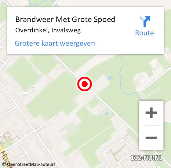 Locatie op kaart van de 112 melding: Brandweer Met Grote Spoed Naar Overdinkel, Invalsweg op 4 april 2016 20:06