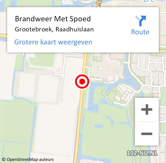 Locatie op kaart van de 112 melding: Brandweer Met Spoed Naar Grootebroek, Raadhuislaan op 4 april 2016 22:32