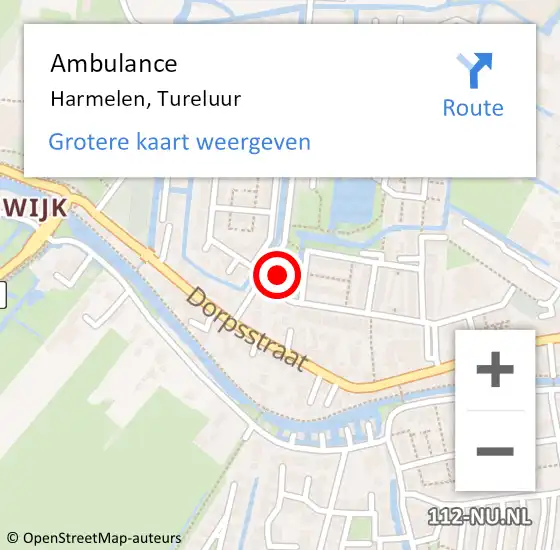 Locatie op kaart van de 112 melding: Ambulance Harmelen, Tureluur op 4 april 2016 23:39