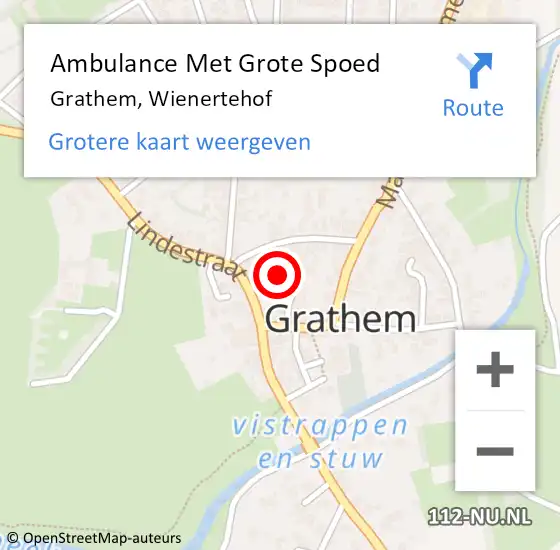 Locatie op kaart van de 112 melding: Ambulance Met Grote Spoed Naar Grathem, Wienertehof op 5 april 2016 05:27