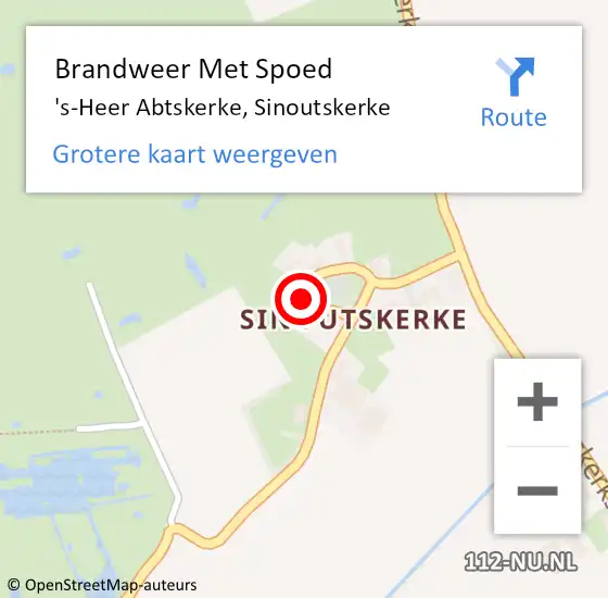 Locatie op kaart van de 112 melding: Brandweer Met Spoed Naar 's-Heer Abtskerke, Sinoutskerke op 5 april 2016 05:57