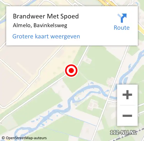 Locatie op kaart van de 112 melding: Brandweer Met Spoed Naar Almelo, Bavinkelsweg op 5 april 2016 09:10