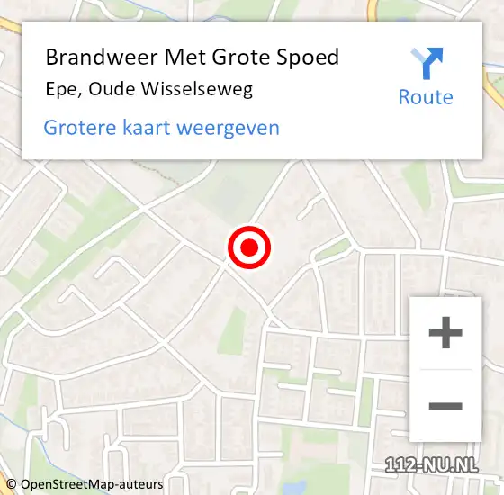 Locatie op kaart van de 112 melding: Brandweer Met Grote Spoed Naar Epe, Oude Wisselseweg op 5 april 2016 09:47