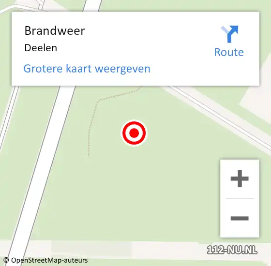 Locatie op kaart van de 112 melding: Brandweer Deelen op 11 december 2013 02:18