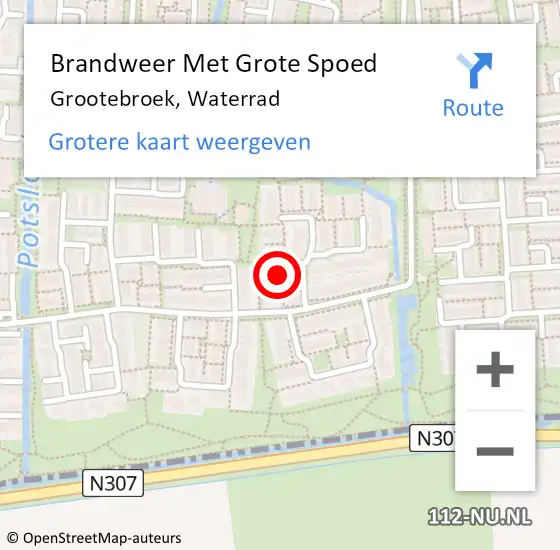 Locatie op kaart van de 112 melding: Brandweer Met Grote Spoed Naar Grootebroek, Waterrad op 5 april 2016 10:29