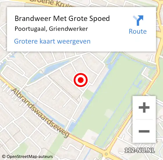 Locatie op kaart van de 112 melding: Brandweer Met Grote Spoed Naar Poortugaal, Griendwerker op 5 april 2016 13:00