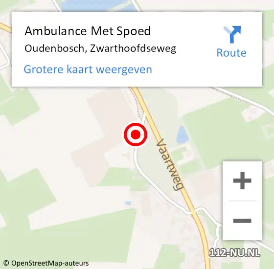 Locatie op kaart van de 112 melding: Ambulance Met Spoed Naar Oudenbosch, Zwarthoofdseweg op 5 april 2016 14:08