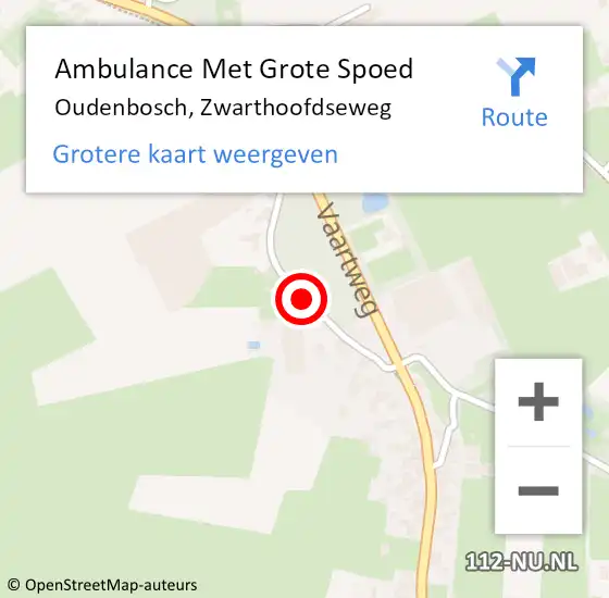 Locatie op kaart van de 112 melding: Ambulance Met Grote Spoed Naar Oudenbosch, Zwarthoofdseweg op 5 april 2016 14:10