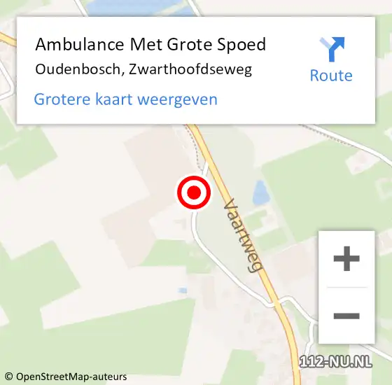 Locatie op kaart van de 112 melding: Ambulance Met Grote Spoed Naar Oudenbosch, Zwarthoofdseweg op 5 april 2016 14:10