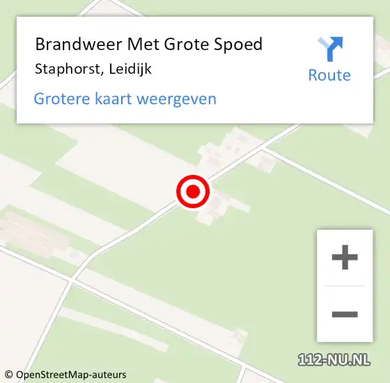 Locatie op kaart van de 112 melding: Brandweer Met Grote Spoed Naar Staphorst, Leidijk op 5 april 2016 16:06