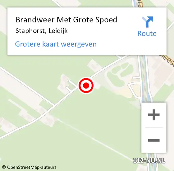 Locatie op kaart van de 112 melding: Brandweer Met Grote Spoed Naar Staphorst, Leidijk op 5 april 2016 16:29