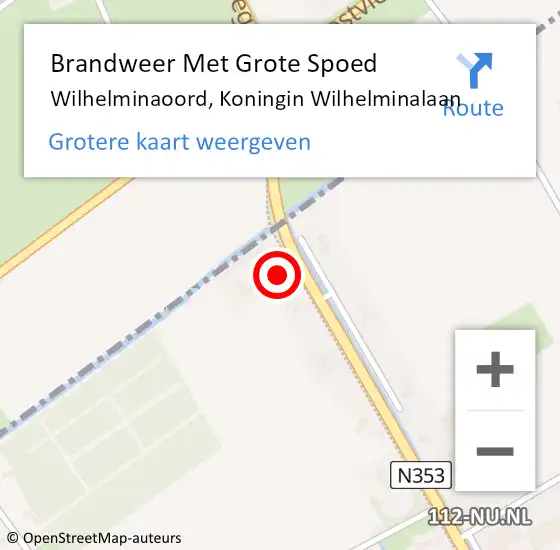 Locatie op kaart van de 112 melding: Brandweer Met Grote Spoed Naar Wilhelminaoord, Koningin Wilhelminalaan op 5 april 2016 17:16