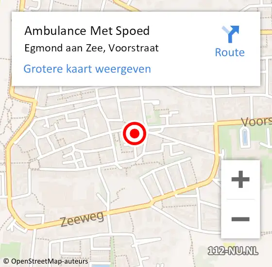 Locatie op kaart van de 112 melding: Ambulance Met Spoed Naar Egmond aan Zee, Voorstraat op 15 september 2013 17:35