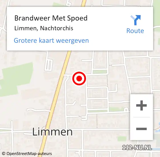 Locatie op kaart van de 112 melding: Brandweer Met Spoed Naar Limmen, Nachtorchis op 5 april 2016 20:37