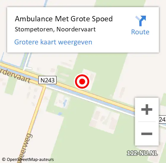 Locatie op kaart van de 112 melding: Ambulance Met Grote Spoed Naar Stompetoren, Noordervaart op 5 april 2016 22:03