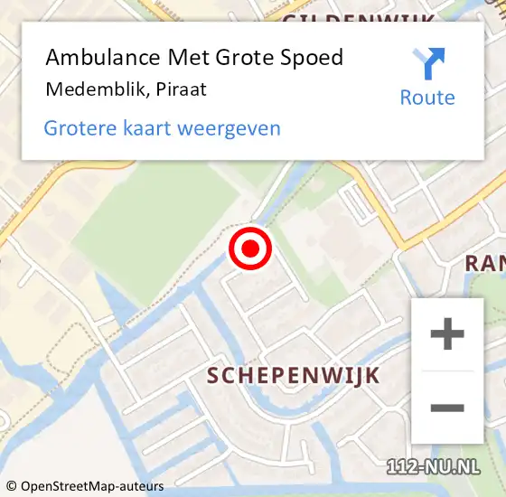Locatie op kaart van de 112 melding: Ambulance Met Grote Spoed Naar Medemblik, Piraat op 6 april 2016 00:37