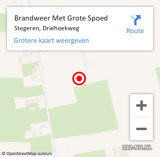 Locatie op kaart van de 112 melding: Brandweer Met Grote Spoed Naar Stegeren, Driehoekweg op 6 april 2016 05:47