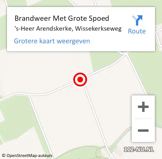 Locatie op kaart van de 112 melding: Brandweer Met Grote Spoed Naar 's-Heer Arendskerke, Wissekerkseweg op 6 april 2016 06:11