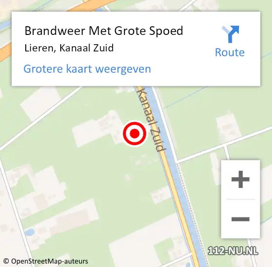 Locatie op kaart van de 112 melding: Brandweer Met Grote Spoed Naar Lieren, Kanaal Zuid op 6 april 2016 06:19