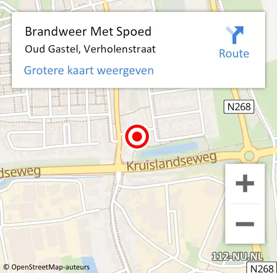 Locatie op kaart van de 112 melding: Brandweer Met Spoed Naar Oud Gastel, Verholenstraat op 6 april 2016 10:21