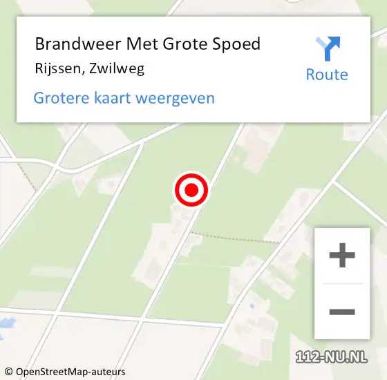 Locatie op kaart van de 112 melding: Brandweer Met Grote Spoed Naar Rijssen, Zwilweg op 6 april 2016 13:17