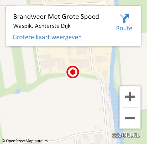 Locatie op kaart van de 112 melding: Brandweer Met Grote Spoed Naar Waspik, Achterste Dijk op 6 april 2016 13:40