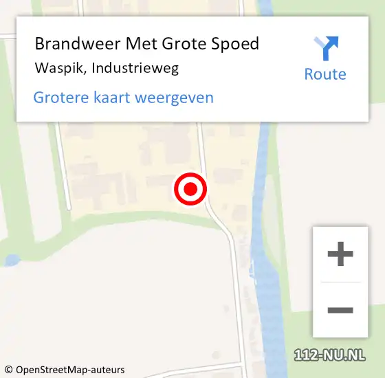 Locatie op kaart van de 112 melding: Brandweer Met Grote Spoed Naar Waspik, Industrieweg op 6 april 2016 13:44