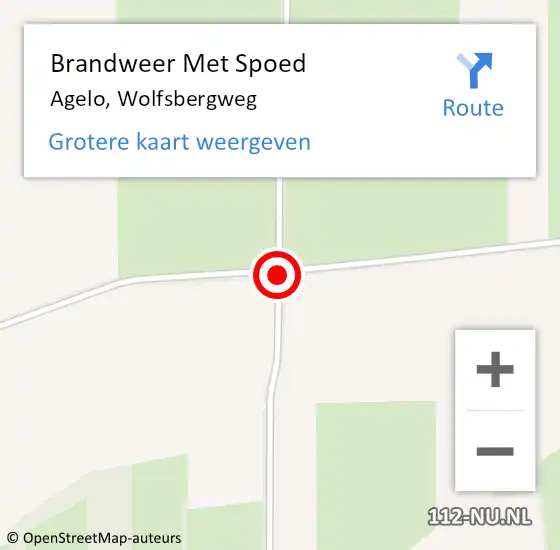 Locatie op kaart van de 112 melding: Brandweer Met Spoed Naar Agelo, Wolfsbergweg op 6 april 2016 13:51
