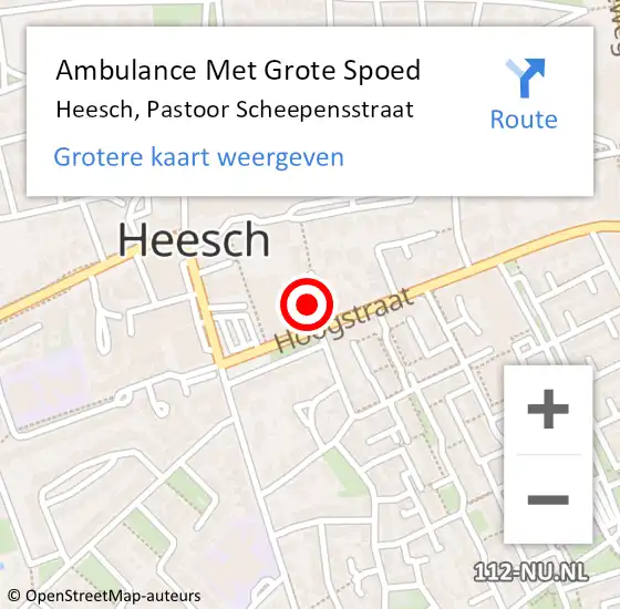 Locatie op kaart van de 112 melding: Ambulance Met Grote Spoed Naar Heesch, Pastoor Scheepensstraat op 6 april 2016 14:12