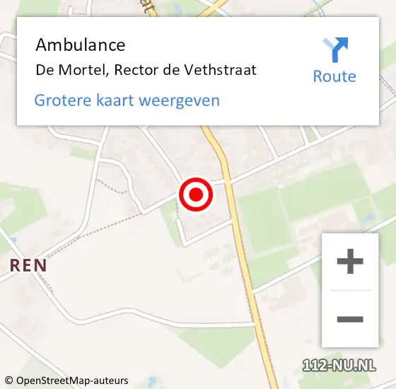 Locatie op kaart van de 112 melding: Ambulance De Mortel, Rector de Vethstraat op 6 april 2016 15:08