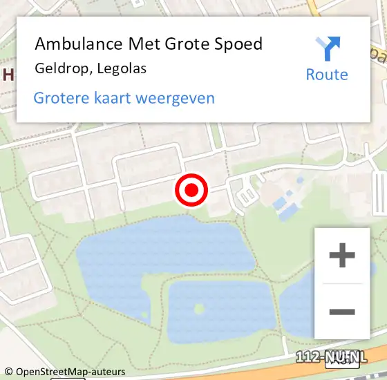 Locatie op kaart van de 112 melding: Ambulance Met Grote Spoed Naar Geldrop, Legolas op 6 april 2016 18:05