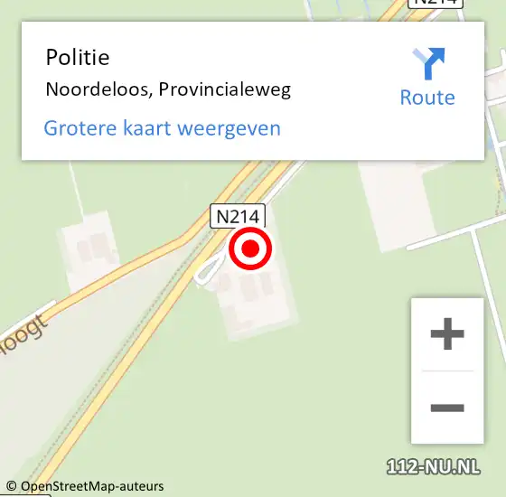 Locatie op kaart van de 112 melding: Politie Noordeloos, Provincialeweg op 6 april 2016 18:51