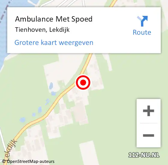 Locatie op kaart van de 112 melding: Ambulance Met Spoed Naar Tienhoven, Lekdijk op 6 april 2016 19:05