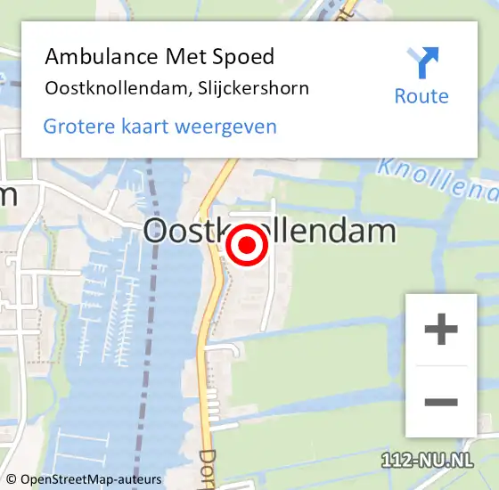 Locatie op kaart van de 112 melding: Ambulance Met Spoed Naar Oostknollendam, Slijckershorn op 6 april 2016 20:15