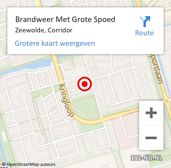 Locatie op kaart van de 112 melding: Brandweer Met Grote Spoed Naar Zeewolde, Corridor op 6 april 2016 20:21