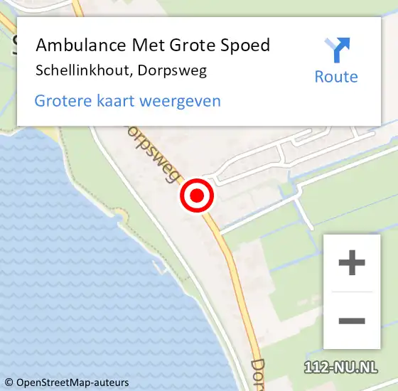 Locatie op kaart van de 112 melding: Ambulance Met Grote Spoed Naar Schellinkhout, Dorpsweg op 6 april 2016 20:49