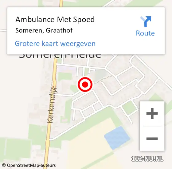 Locatie op kaart van de 112 melding: Ambulance Met Spoed Naar Someren, Graathof op 6 april 2016 23:12