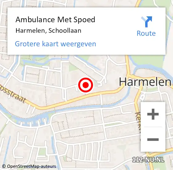 Locatie op kaart van de 112 melding: Ambulance Met Spoed Naar Harmelen, Schoollaan op 7 april 2016 02:23