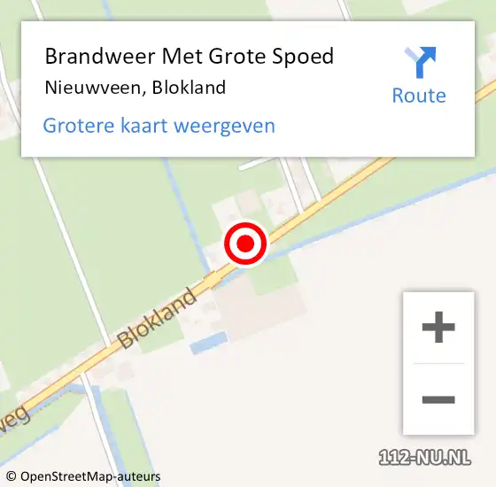 Locatie op kaart van de 112 melding: Brandweer Met Grote Spoed Naar Nieuwveen, Blokland op 7 april 2016 02:42