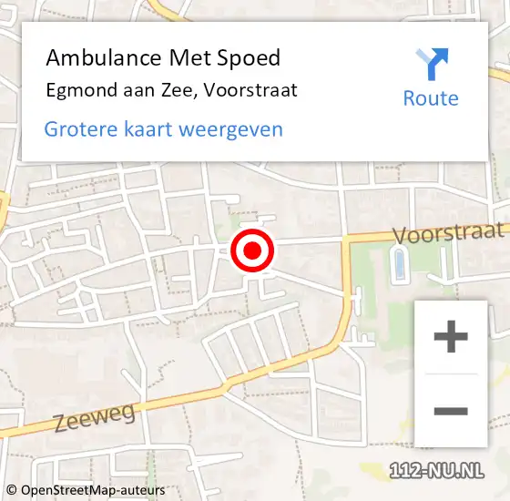 Locatie op kaart van de 112 melding: Ambulance Met Spoed Naar Egmond aan Zee, Voorstraat op 7 april 2016 02:53