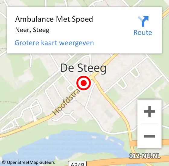 Locatie op kaart van de 112 melding: Ambulance Met Spoed Naar Neer, Steeg op 7 april 2016 05:31