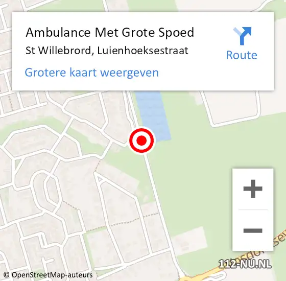 Locatie op kaart van de 112 melding: Ambulance Met Grote Spoed Naar St Willebrord, Luienhoeksestraat op 7 april 2016 08:03