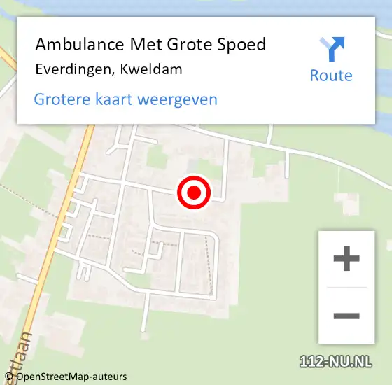 Locatie op kaart van de 112 melding: Ambulance Met Grote Spoed Naar Everdingen, Kweldam op 7 april 2016 08:34