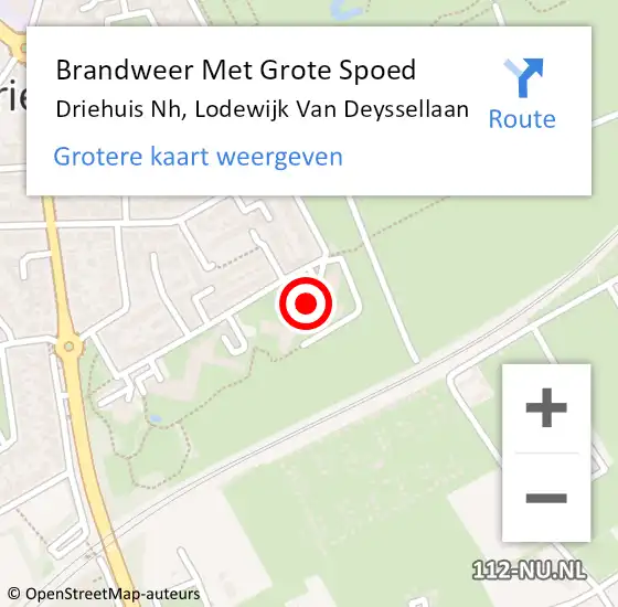 Locatie op kaart van de 112 melding: Brandweer Met Grote Spoed Naar Driehuis Nh, Lodewijk Van Deyssellaan op 7 april 2016 08:53