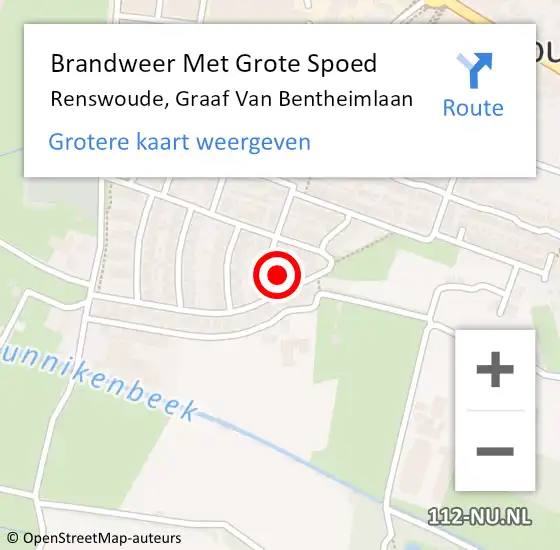 Locatie op kaart van de 112 melding: Brandweer Met Grote Spoed Naar Renswoude, Graaf Van Bentheimlaan op 7 april 2016 10:18